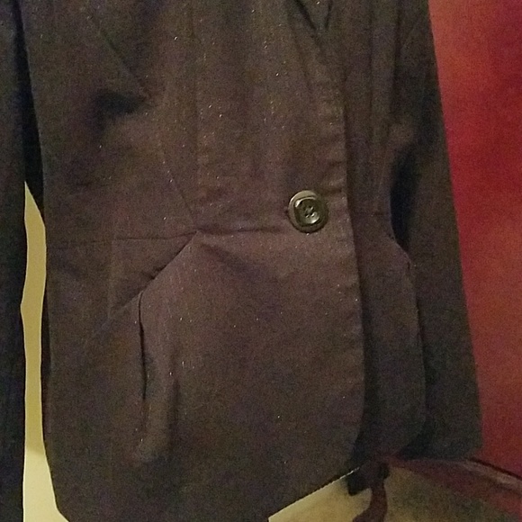 George by Mark Eisen Black Striped Blazer 8 - Picture 2 of 3